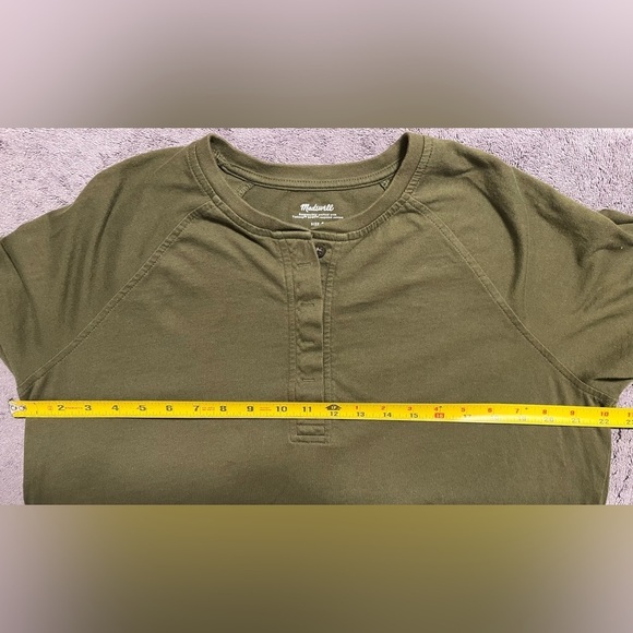 Madewell Loden Tuscan Green Henley Long Sleeve Tee Size S - Picture 8 of 9